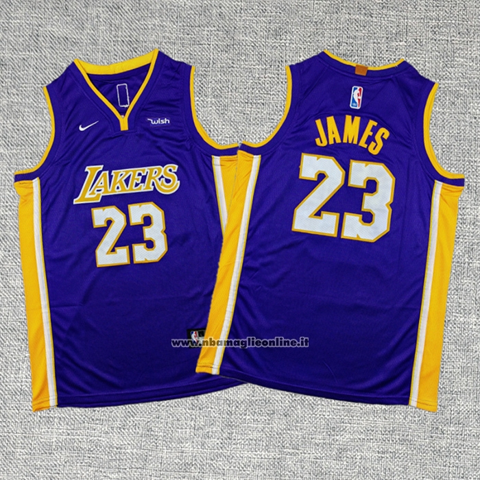 Maglia Bambino Los Angeles Lakers Lebron James No 23 Statement Viola2